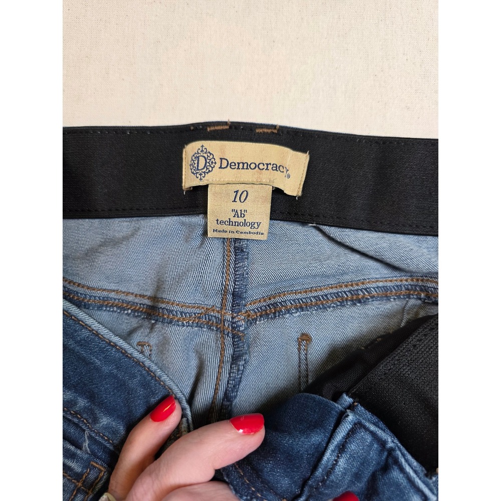 Democracy Itty Bitty Bootcut Jeans Womens 10 Blue Ab Solution Mid Rise Slimming - Picture 7 of 10
